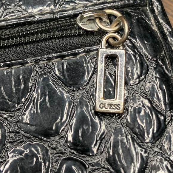 Guess Black Leather Tri Fold Wallet Leather Croc Embossed Tri Fold Wallet - Picture 5 of 9